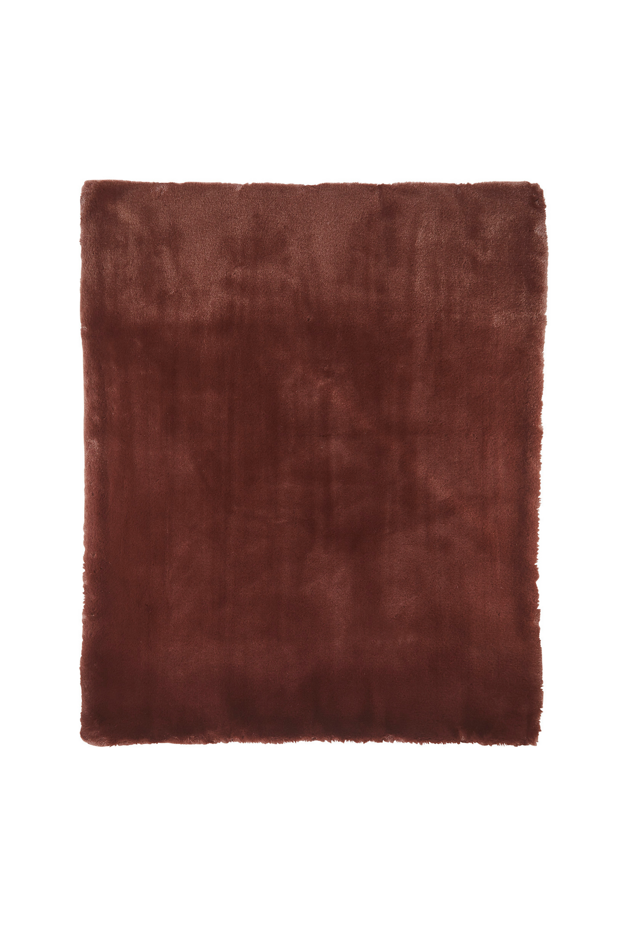 Faux fur throw blanket in chocolate brown.