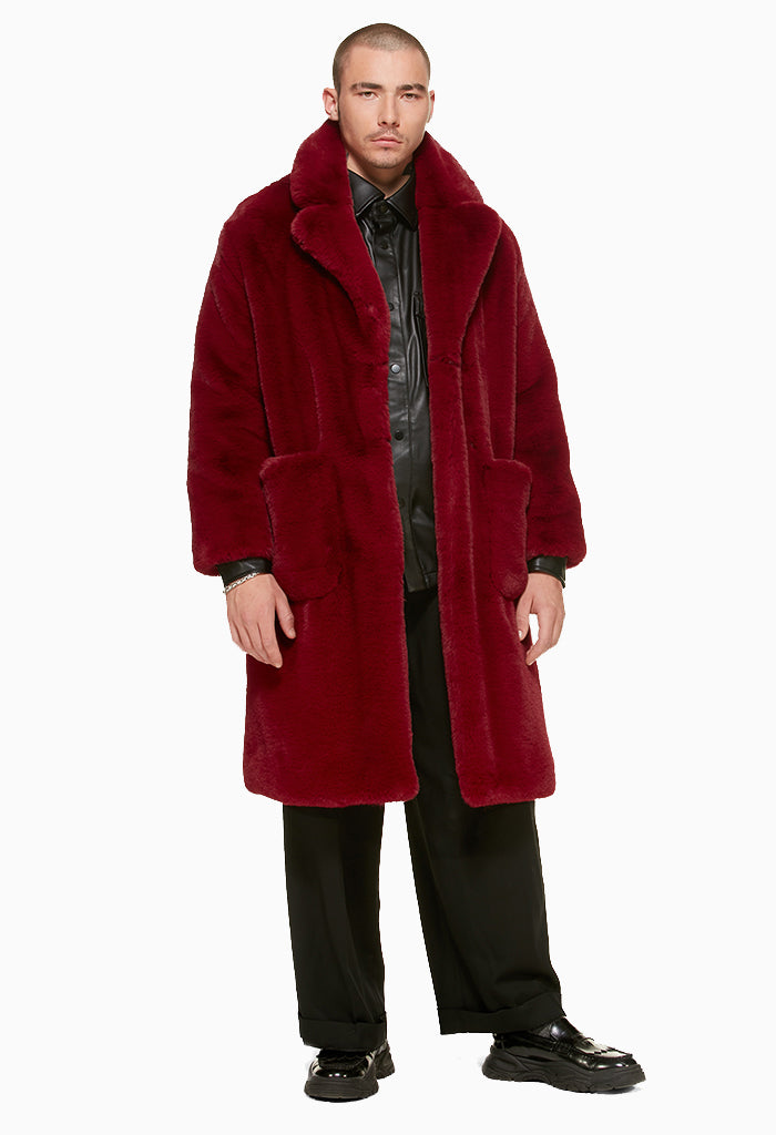 Zara faux fur coat on sale men